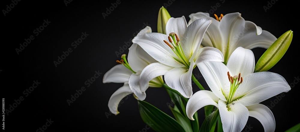 white flowers on black