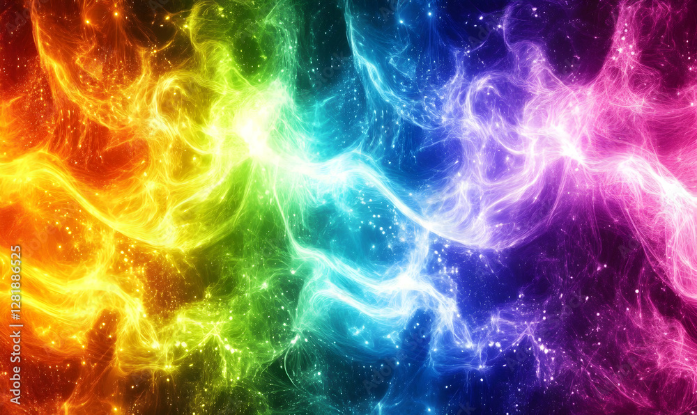 Fototapeta premium Abstract rainbow energy flow background. Possible use for graphic design or digital art