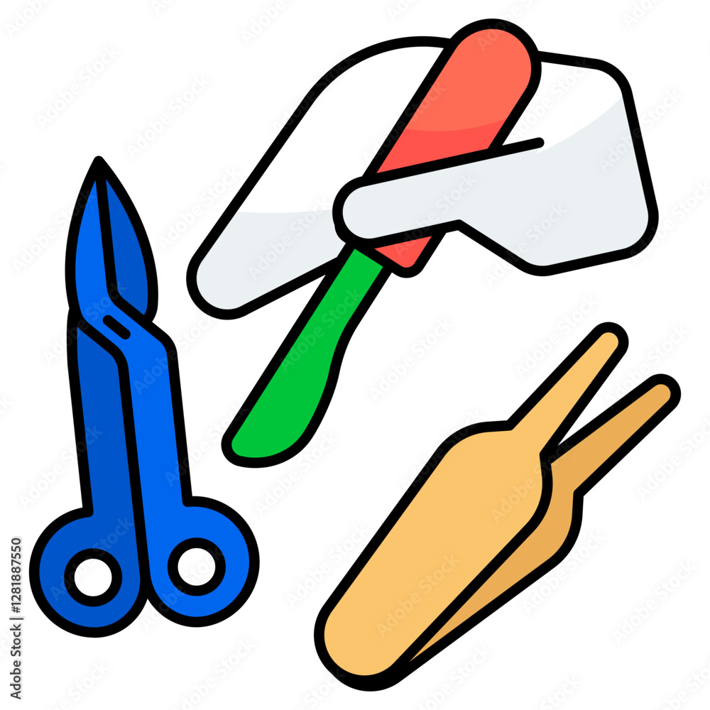 A beautiful design icon of surgical tools A beautiful design icon of surgical tools