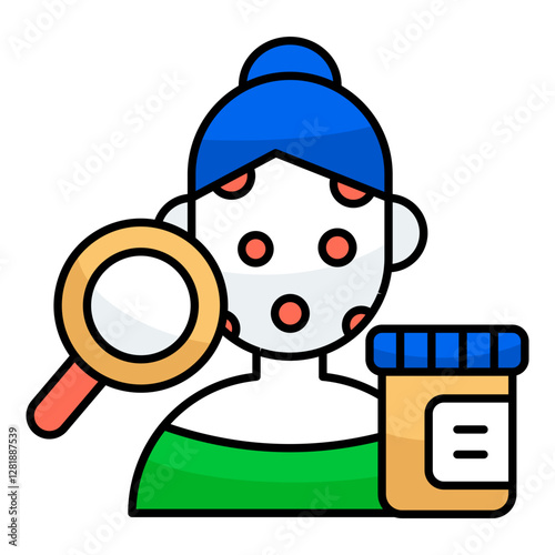 A modern design icon of skin test