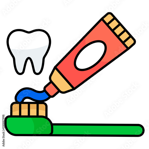 Perfect design icon of toothpaste with brush