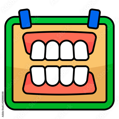 Editable design icon of denture