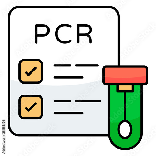 Editable design icon of pcr test