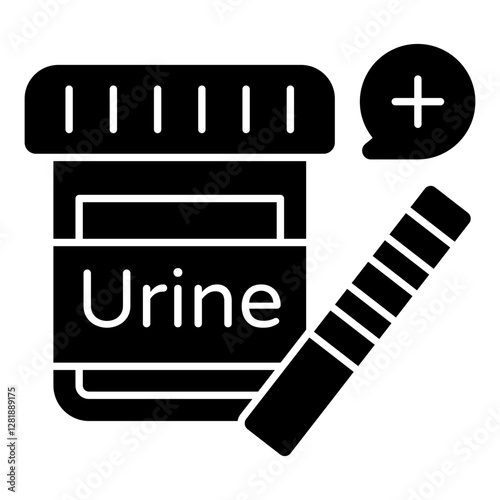 Flat design icon of urine test