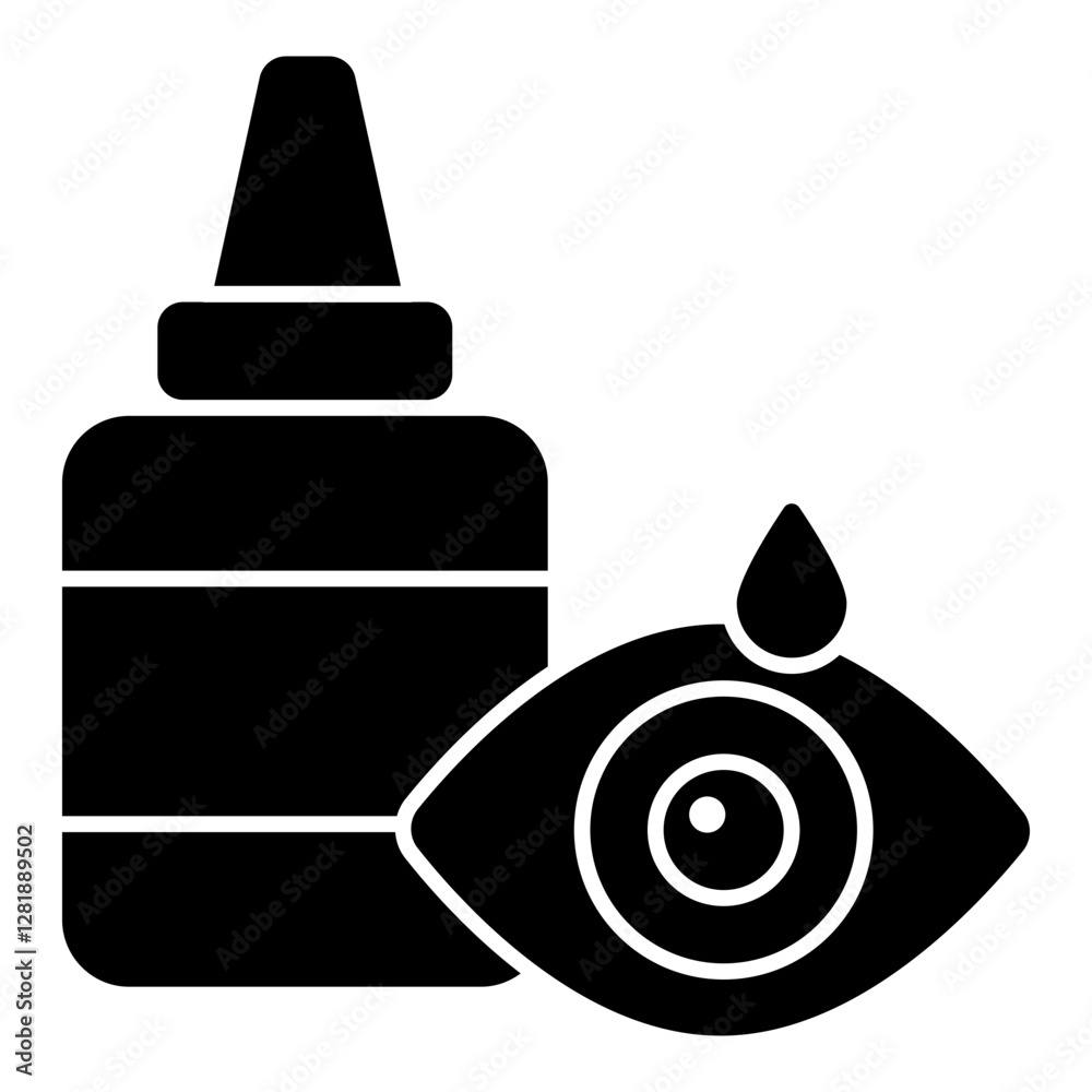 An icon design of dropper bottle with eyeball, eye drops An icon design of dropper bottle with eyeball, eye drops
