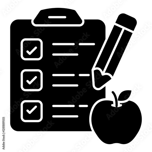 Conceptual flat design icon of diet chart