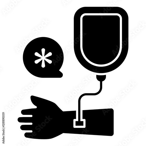 Flat design icon of blood donation