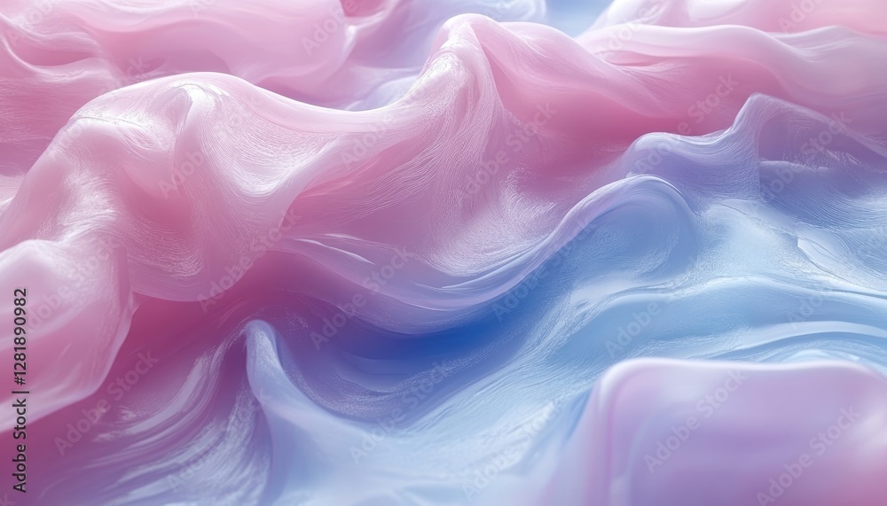 Obraz premium Abstract pink and blue wavy fabric. Ideal for backgrounds, website headers, or cosmetic product designs.