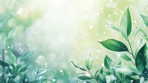 Serene Green Leaves in a Dreamy Springtime Setting