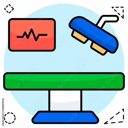 Editable design icon of operating table