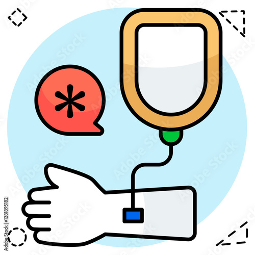 Flat design icon of blood donation