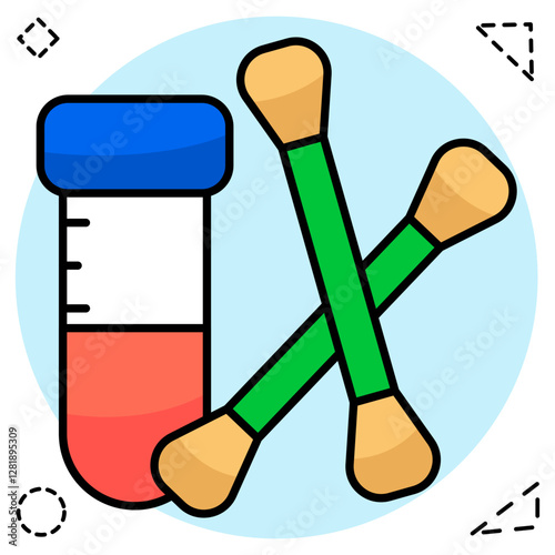 Editable flat design vector of swab test