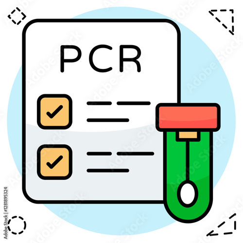 Editable design icon of pcr test