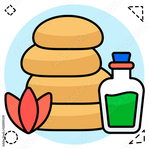 A readily available icon of spa stones, flat design vector photo