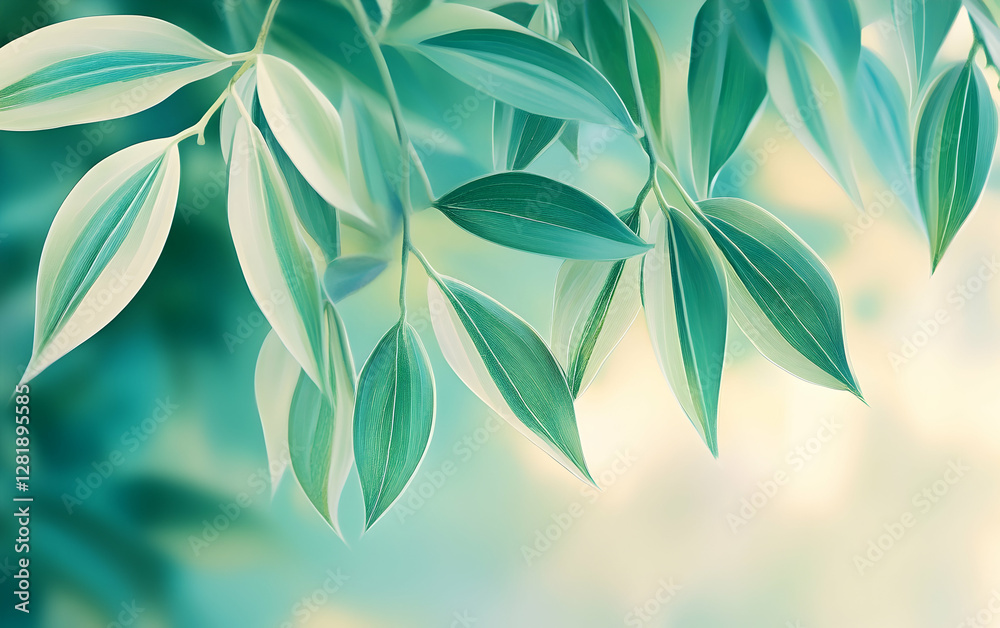 Delicate macro shot of vibrant green leaves with detailed veins and a soft blurred background Delicate macro shot of vibrant green leaves with detailed veins and a soft blurred background