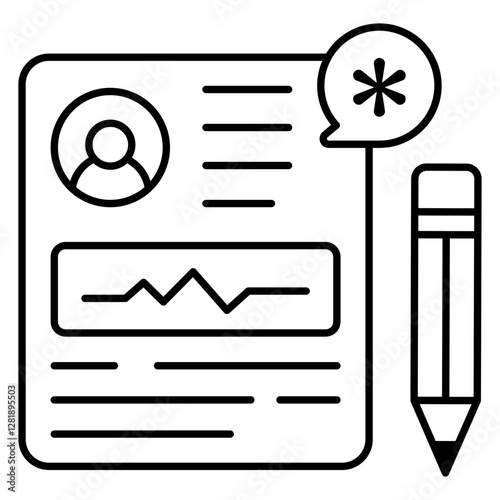 A flat design icon of prescription