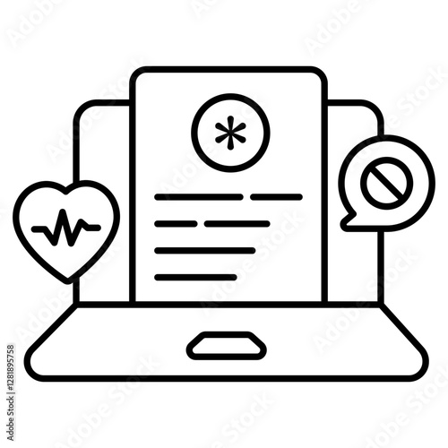 Trendy design icon of online prescription