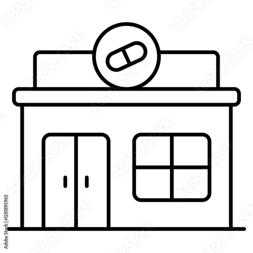 Modern design icon of clinic building