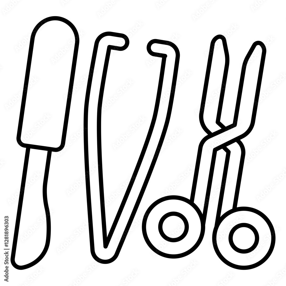 A beautiful design icon of surgical tools A beautiful design icon of surgical tools