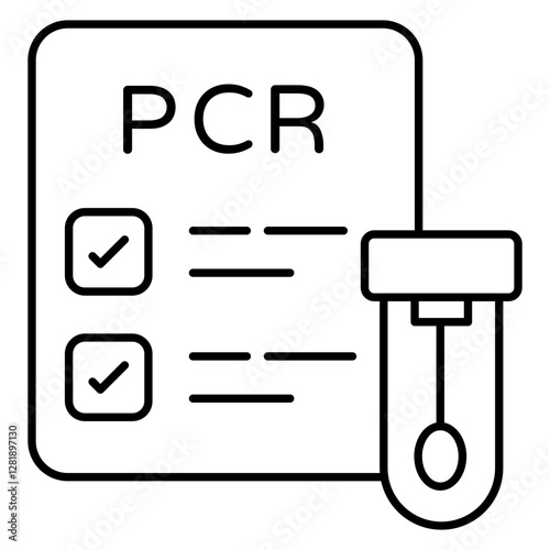 Editable design icon of pcr test