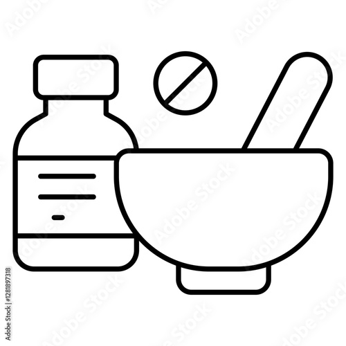 Modern design icon of pestle mortar
