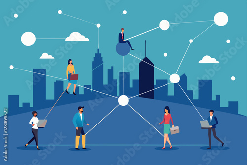business people on abstract background