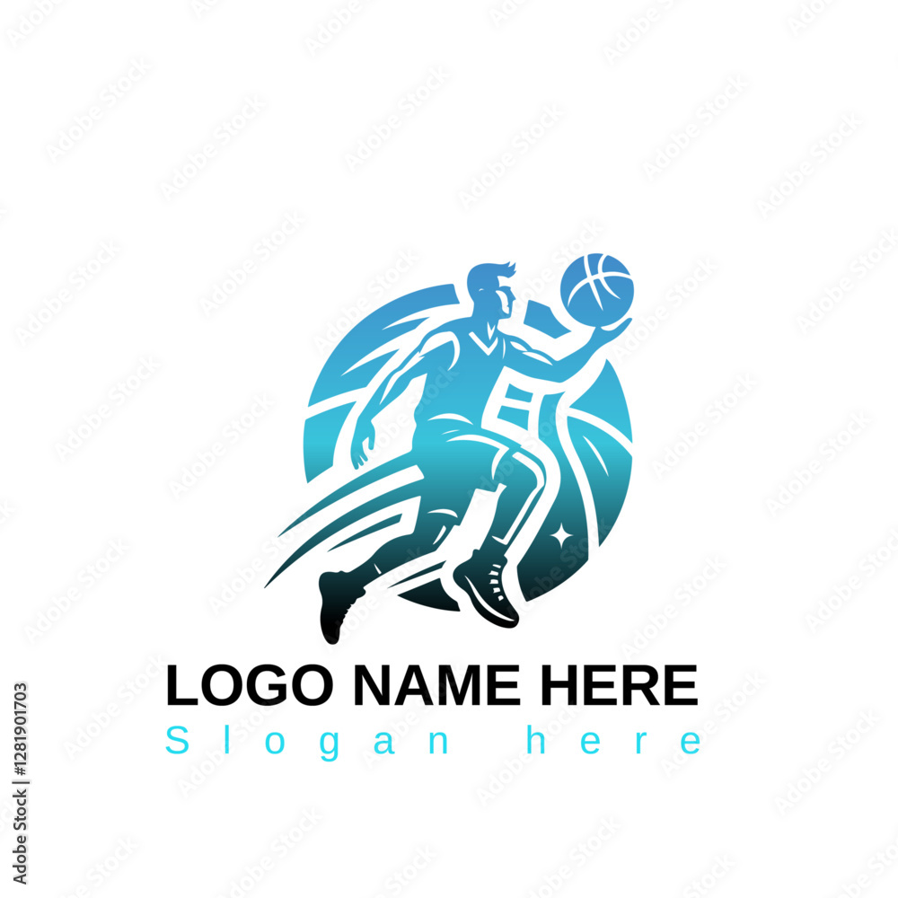 Fototapeta premium Dynamic Basketball Player Logo