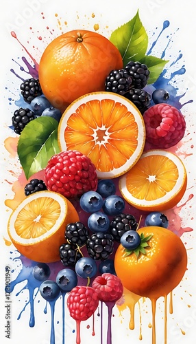 fresh fruits and juice background wallpaper