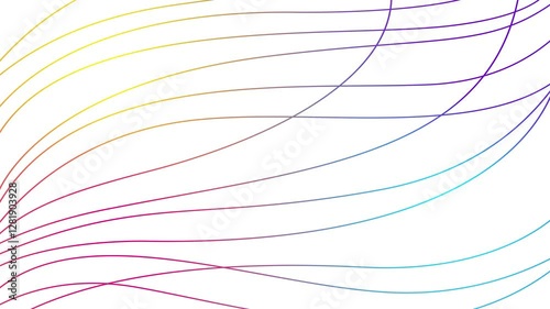 Wallpaper Mural Animated colorful decorative wavy lines is drawn. Linear multicolor background. Looped video. Vector illustration isolated on white background. Torontodigital.ca