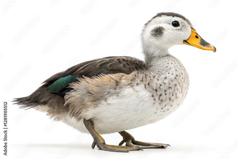 cotton pygmy goose duck isolated on white background cotton pygmy goose duck isolated on white background
