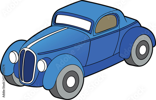 Classics Black intage car white background