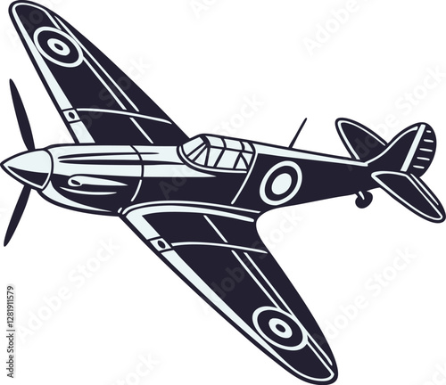 Fighter plane silhouette vector