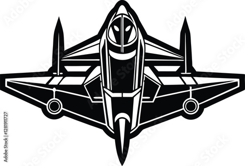 Fighter plane silhouette vector