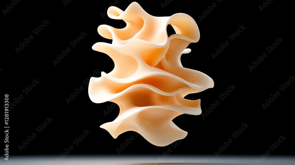 Abstract Organic Shape with Flowing Curves and Soft Texture Abstract Organic Shape with Flowing Curves and Soft Texture