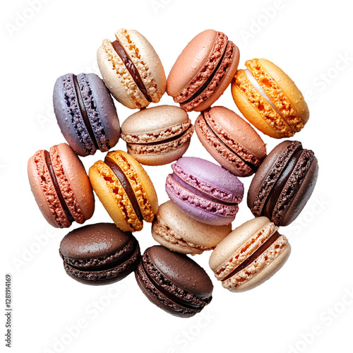 Wallpaper Mural A circular arrangement of colorful macarons with various fillings. Torontodigital.ca