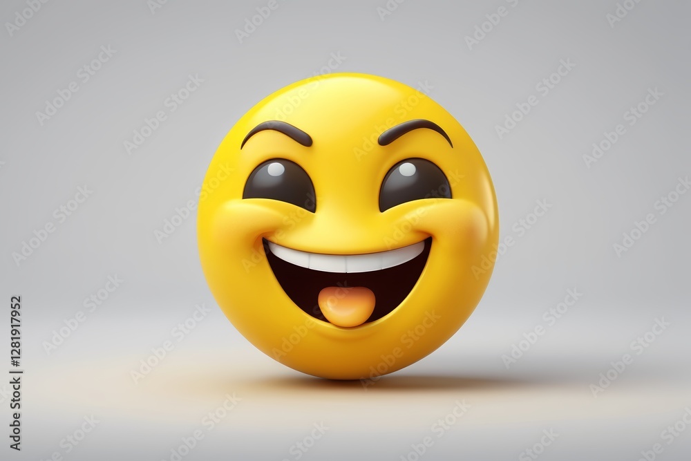 Fototapeta premium a close up of a yellow smiley face with a big smile