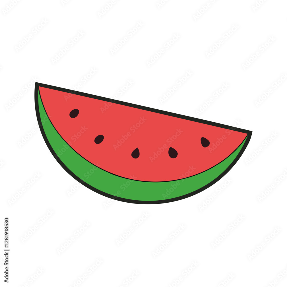 slice of watermelon vector illustration