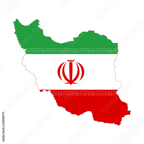 map of Iran with flag