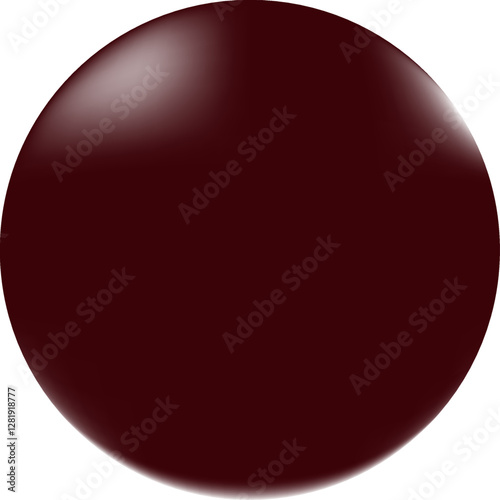 Glossy 3D burgundy layer with barely noticeable reflections, which gives it a smooth and reflective look on a plain white background.