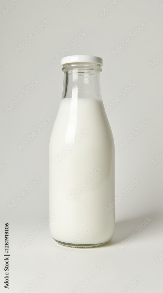 Minimalist Milk Bottle Mockup with Empty Space for Branding. Packaging design, branding mockups, dairy product advertisements, commercial marketing Minimalist Milk Bottle Mockup with Empty Space for Branding. Packaging design, branding mockups, dairy product advertisements, commercial marketing