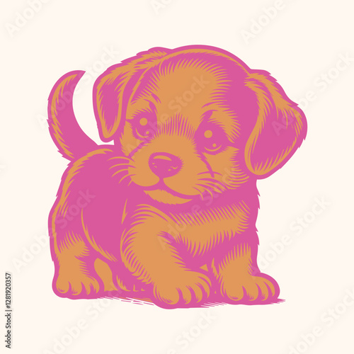 Playful Golden Retriever A fluffy golden retriever puppy with bright eyes and a wagging tail