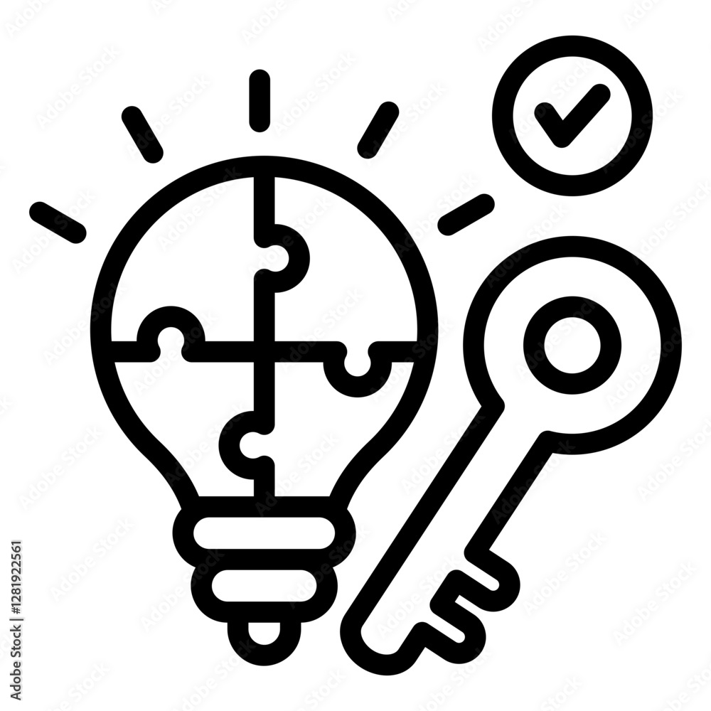 Problem Solving Outline Icon Problem Solving Outline Icon
