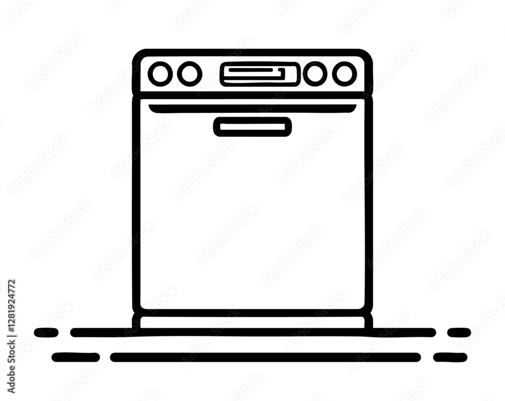 Zmywarka grafika ilustracja Zmywarka grafika ilustracja
