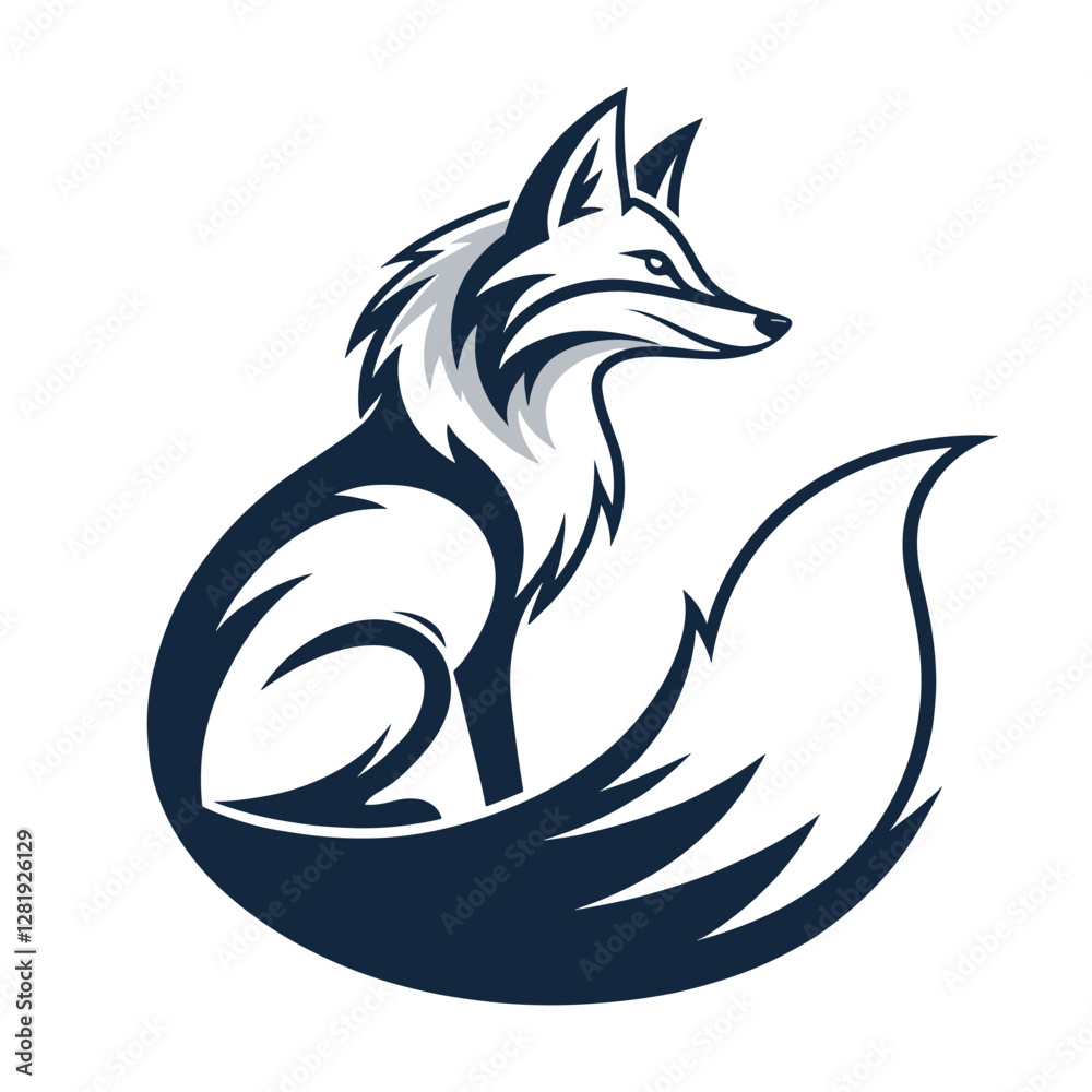 Naklejka premium fox mascot head logo on the white background