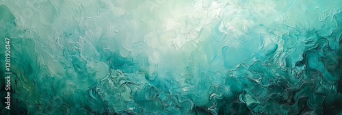 Opalescent mint green wall texture with soft blended patterns for creative design