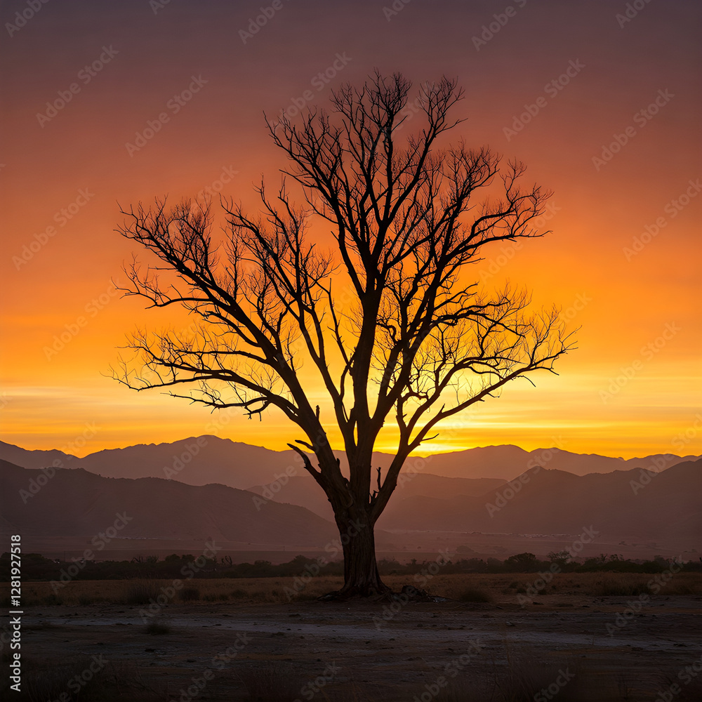 tree in the sunset