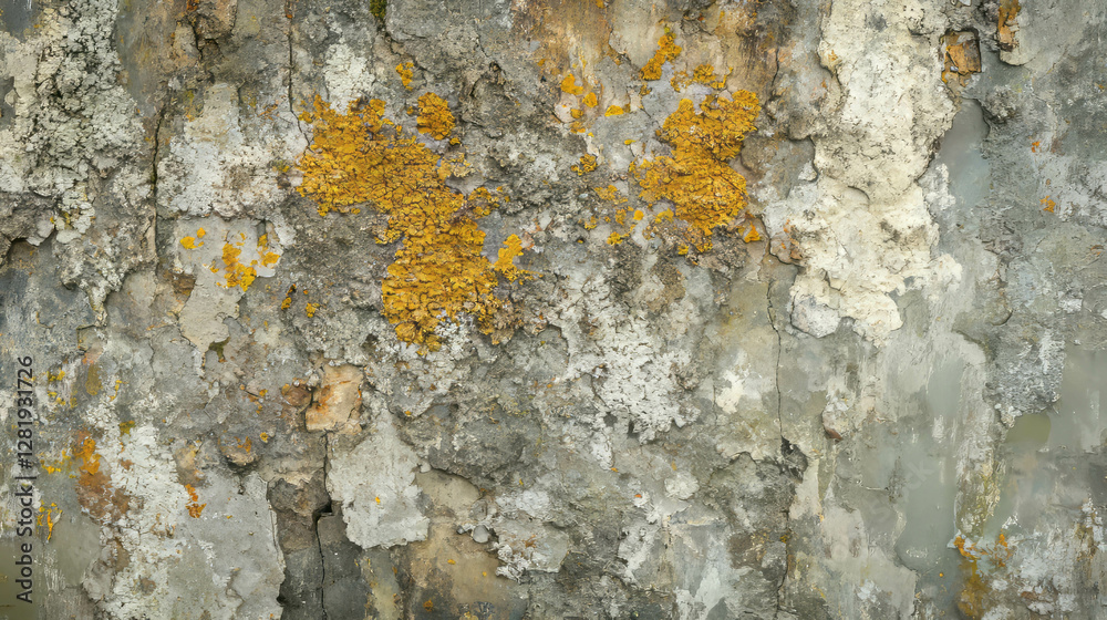 Texture of pale bright moss on rough bark for natural background design