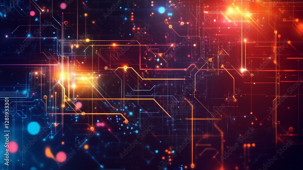 Obraz premium Futuristic abstract background with neon technology