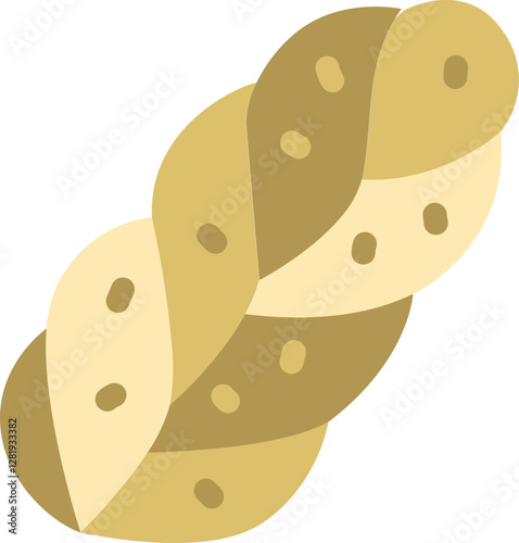 Challah Bread Flat Icon