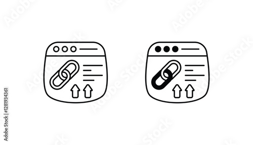 Backlink Building icon design with white background stock illustration